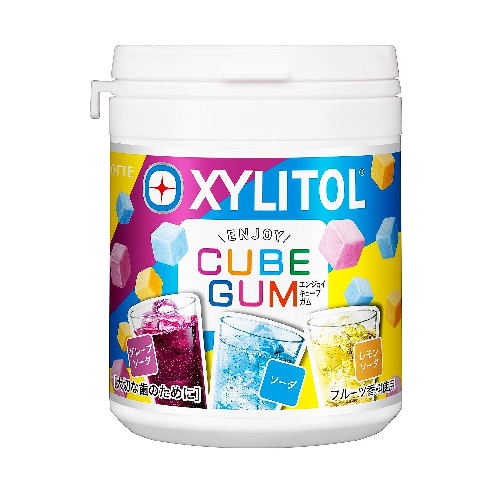 LOTTE Xylitol Gum ENJOY CUBE Assorted Bottle